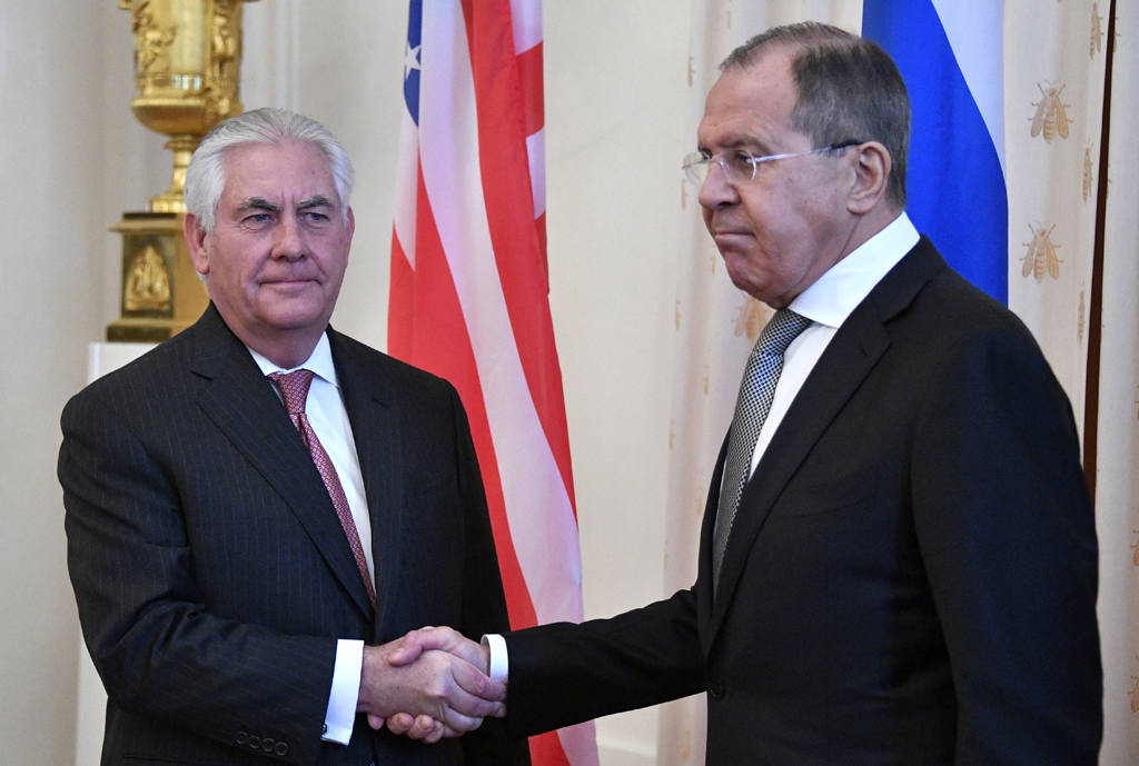US-Außenminister Rex Tillerson und der russische Außenminister Sergej Lawrow bei ihrem Treffen in Moskau am Mittwoch