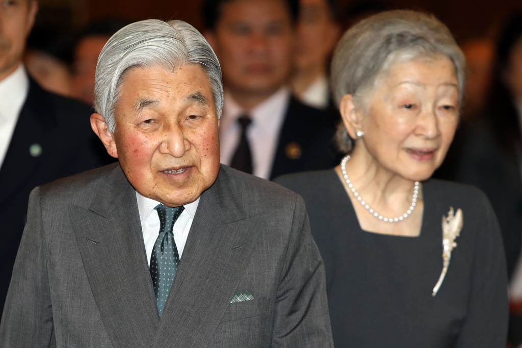 Japans Kaiser Akihito mit Kaiserin Michiko