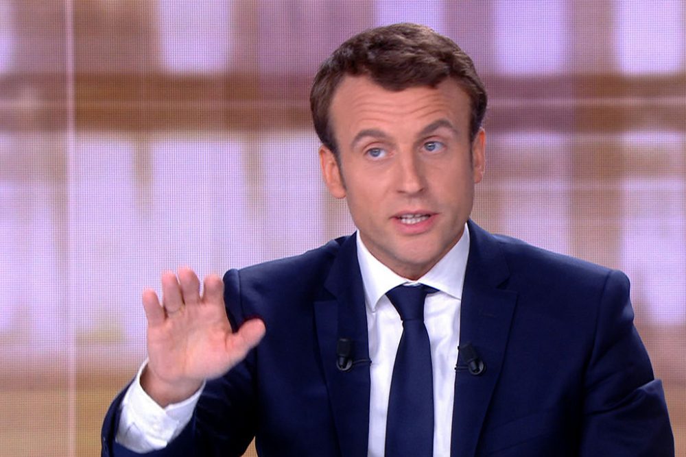 Emmanuel Macron bei der TV-Debatte mit Marine Le Pen