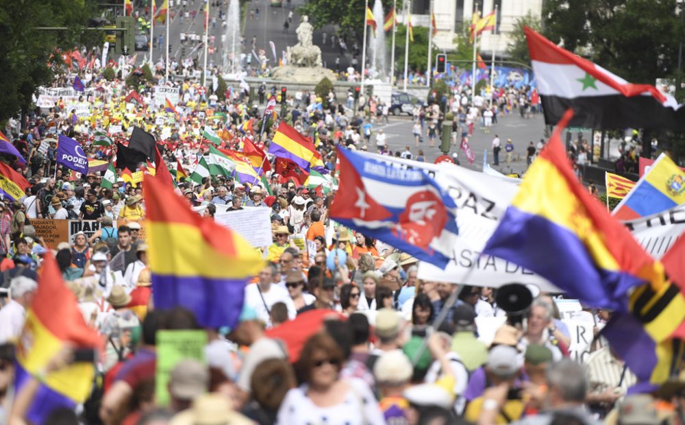 Protestmarsch in Madrid