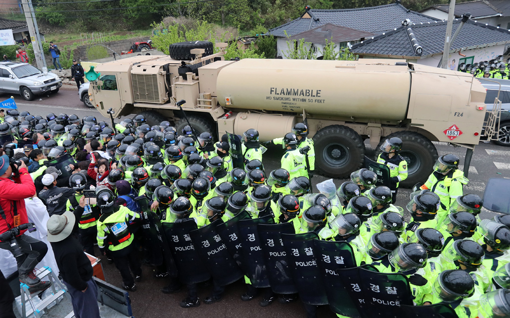 Proteste gegen das Raketenabwehrsystem in Südkorea