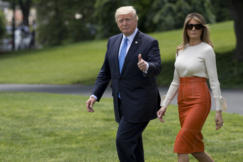 Donald und Melania Trump am 19. Mai in Washington: Am Mittwoch wird der US-Präsident gemeinsam mit seiner Frau zu Besuch in Brüssel sein
