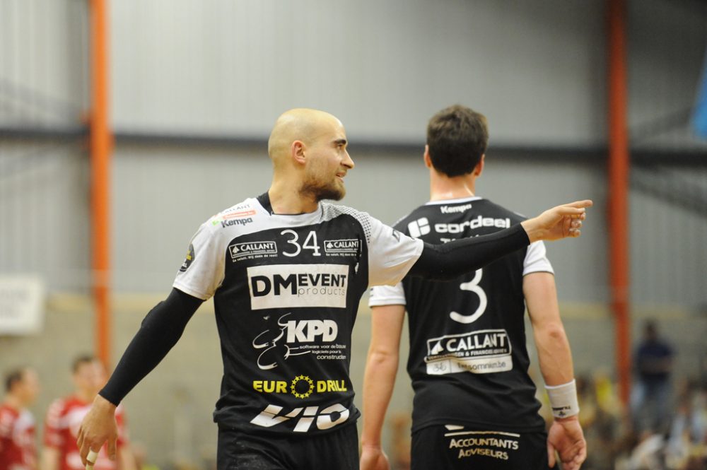 Arber Qerimi, Handballer bei Tongeren, am 2.4.2016 in Hasselt