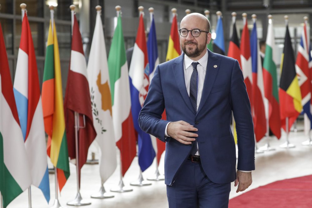 Premierminister Charles Michel zu Beginn des zweiten Tags des EU-Gipfels in Brüssel (23.6.2017)