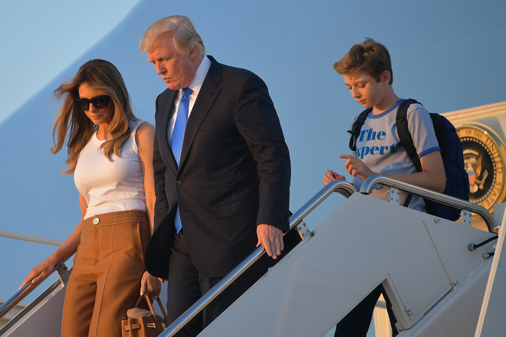 US-Präsident Donald Trump, First Lady Melania und ihr gemeinsamer Sohn Barron