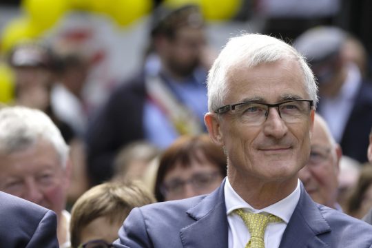 Geert Bourgeois am Montag in Kortrijk - sein Ziel: Nach den nächsten Wahlen soll Flandern zuständig werden für Arbeitsmarktpolitik, Gesundheitsversorgung und Steuerpolitik