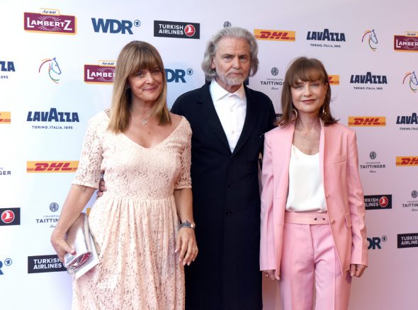 Schauspielerin Nastassja Kinski, Lambertz-Chef Hermann Bühlbecker und die französische Schauspielerin Isabelle Huppert am Dienstag auf der Lambertz Media Night