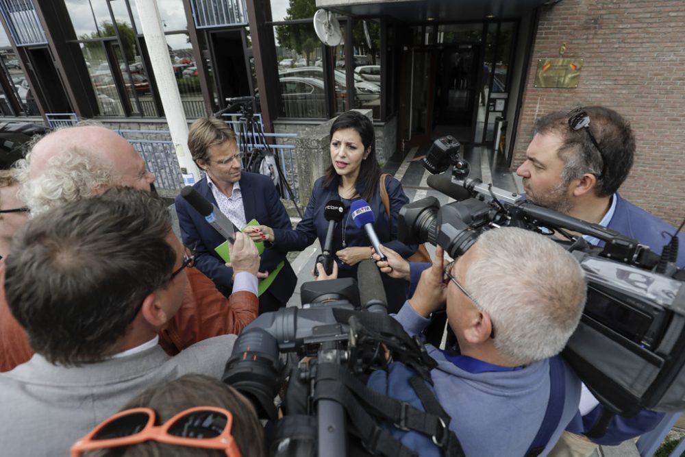 Die Ecolo-Vorsitzenden Patrick Dupriez und Zakia Khattabi am Dienstag in Namur