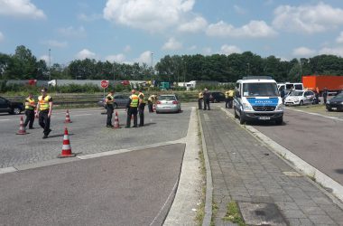 Grenzkontrollen an der Autobahnraststätte in Lichtenbusch
