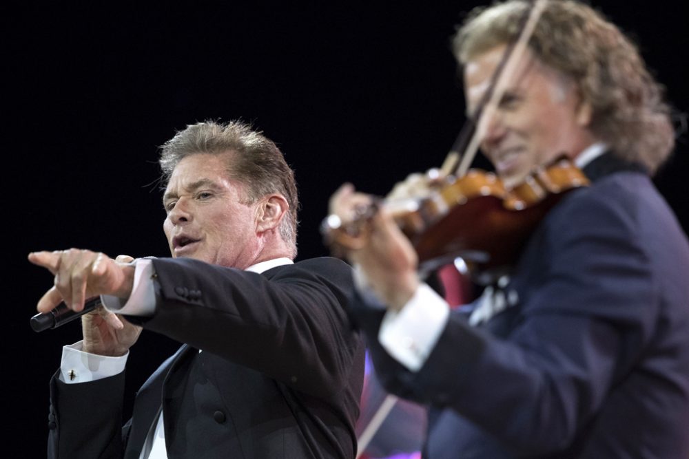 David Hasselhoff und André Rieu bei der Probe für das Konzert am Donerstagabend