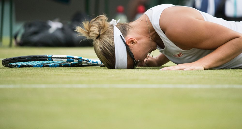 Kirsten Flipkens beim Tennisturnier von Wimbledon (6.7.2017)