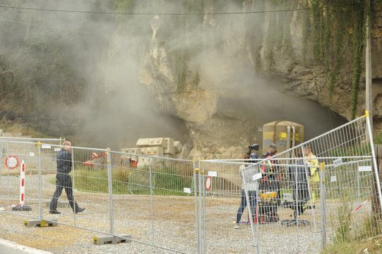 Brand in den Mergelgrotten bei Maastricht