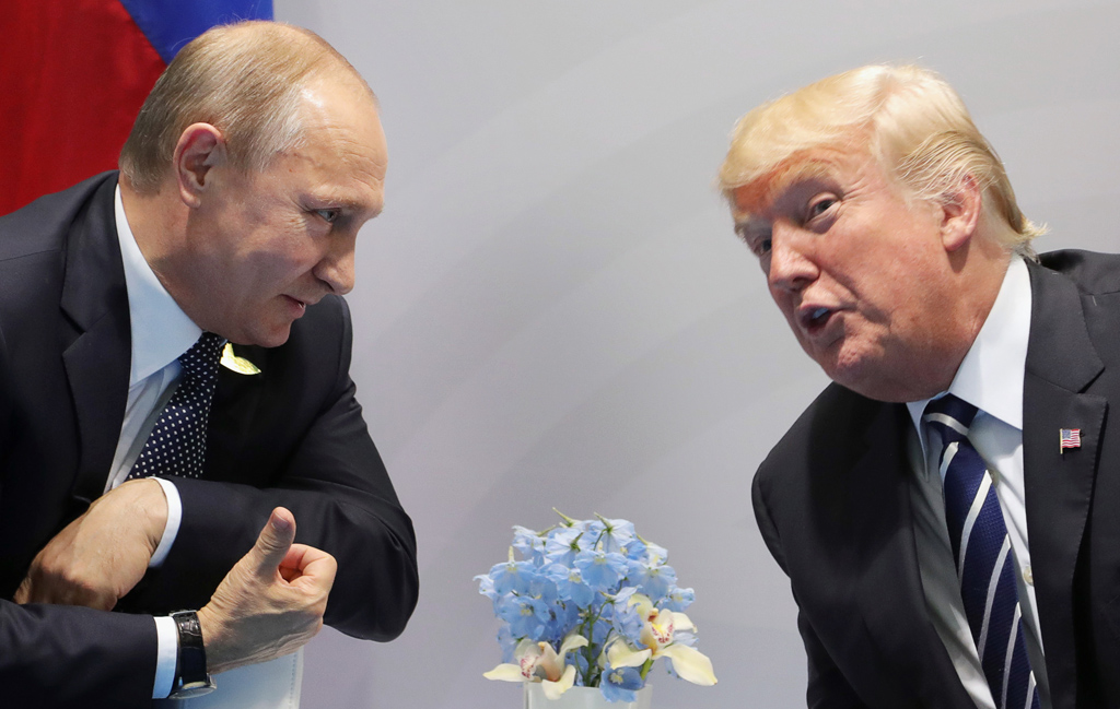 Wladimir Putin und Donald Trump beim G20-Gipgel in Hamburg am 7. Juli
