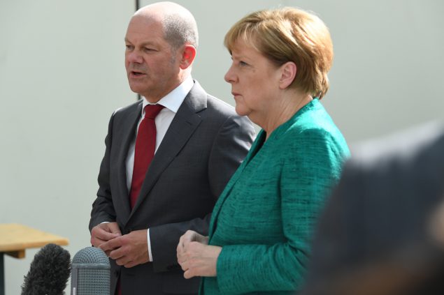 Hamburgs Bürgermeister Olaf Scholz und Bundeskanzlerin Angela Merkel am 8. Juli in Hamburg