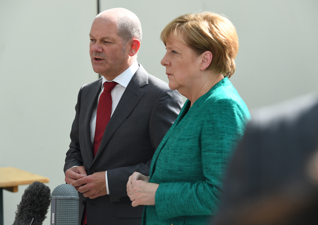 Hamburgs Bürgermeister Olaf Scholz und Bundeskanzlerin Angela Merkel am 8. Juli in Hamburg