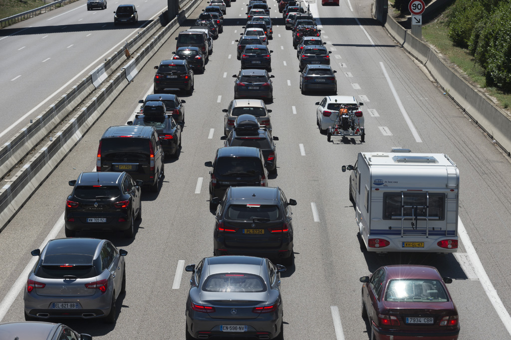 Stau auf der A7 im Südosten Frankreichs