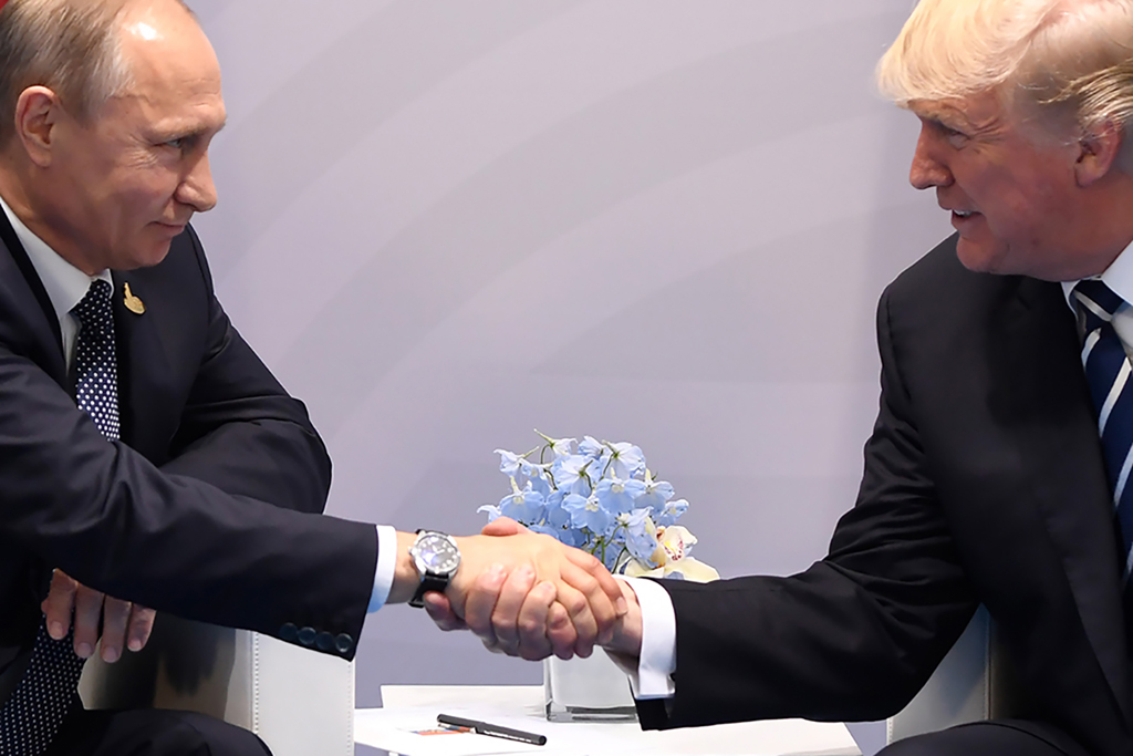 Donald Trump und Wladimir Putin bei ihrem Treffen am Rande des G20-Gipfels in Hamburg