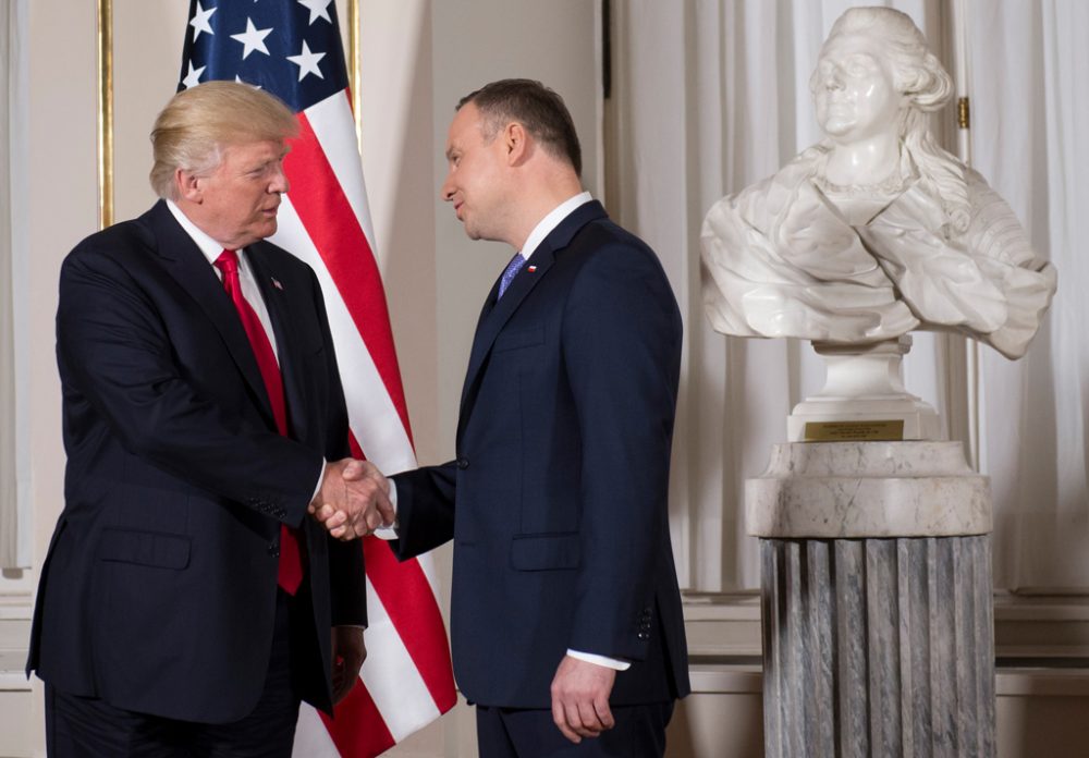 US-Präsident Donald Trump und der polnische Präsident Andrzej Duda am Donnerstag in Warschau