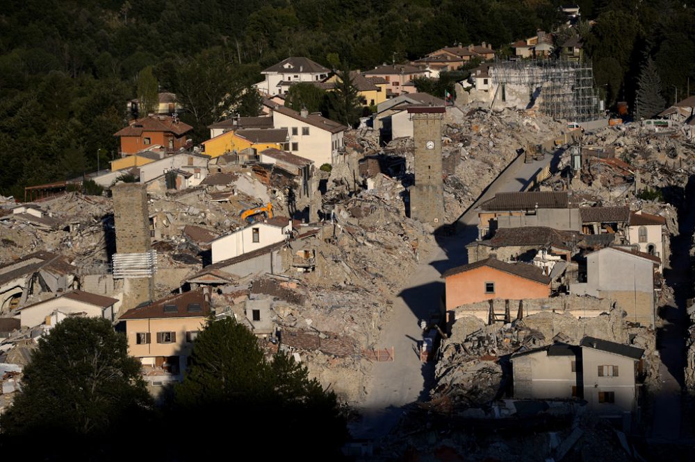 Blick auf Amatrice am 23. August 2017