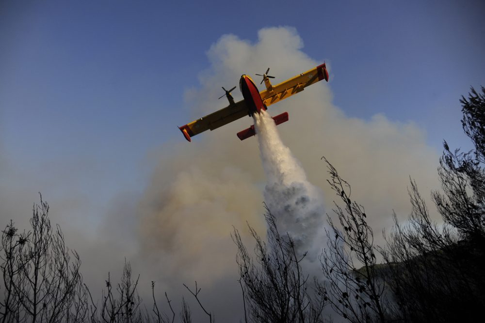 Löschflugzeug im Norden von Athen (14.8.)