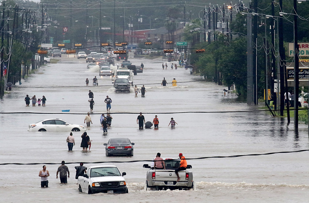 Überflutete Straße in Houston (27.8.)