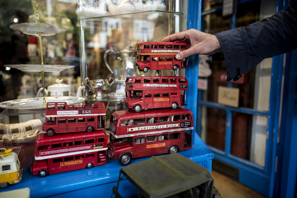 Spielzeugmodelle des roten Londoner Busses