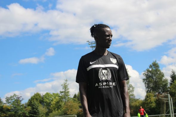AS-Neuzugang Mbaye Leye beim ersten Training in Eupen