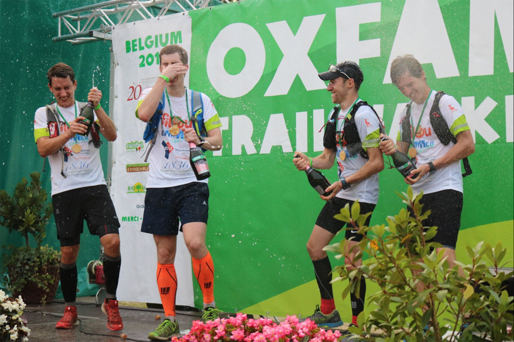Die Schnellsten beim zehnten Oxfam Trailwalk: "Filou Team" aus Raeren