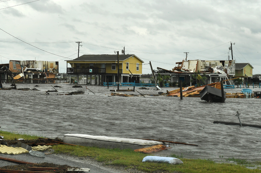 Überflutete Häuser in Rockport, Texas (26.8.)