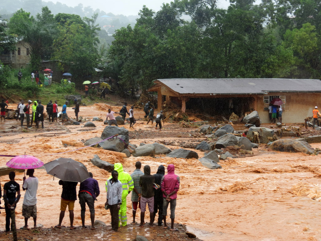 Erdrutsch und Überschwemmungen in Sierra Leone (Bild vom 14.8.)