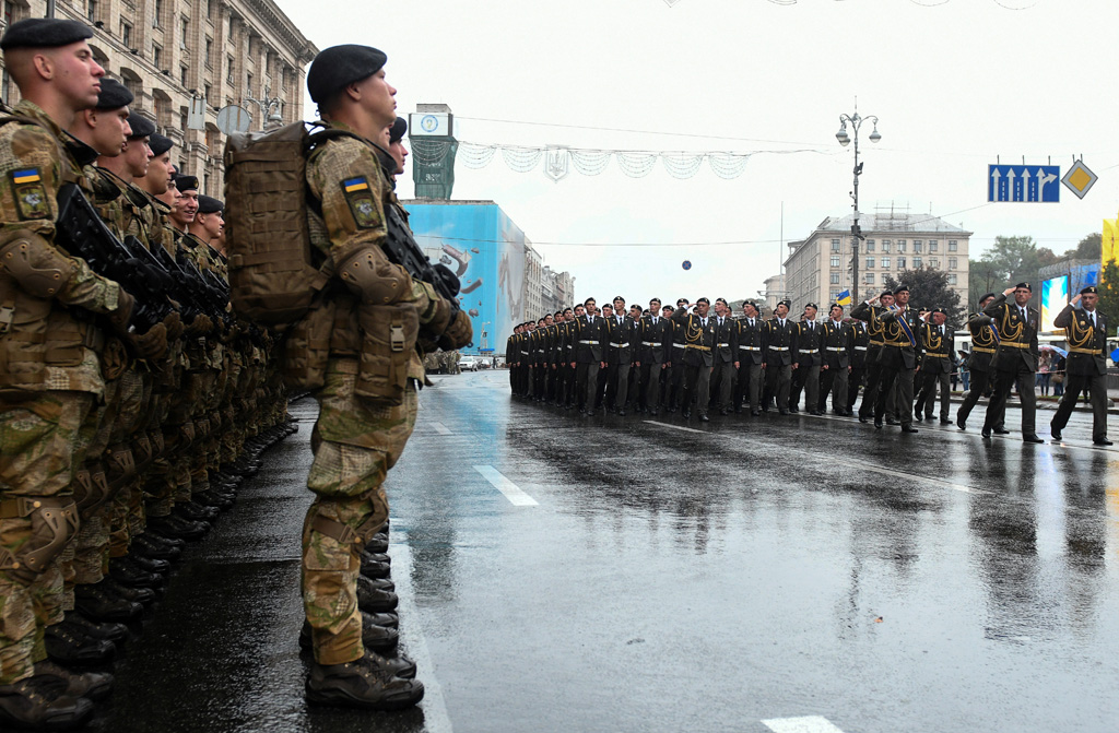 Probe der Militärparade in Kiew (22.8.)