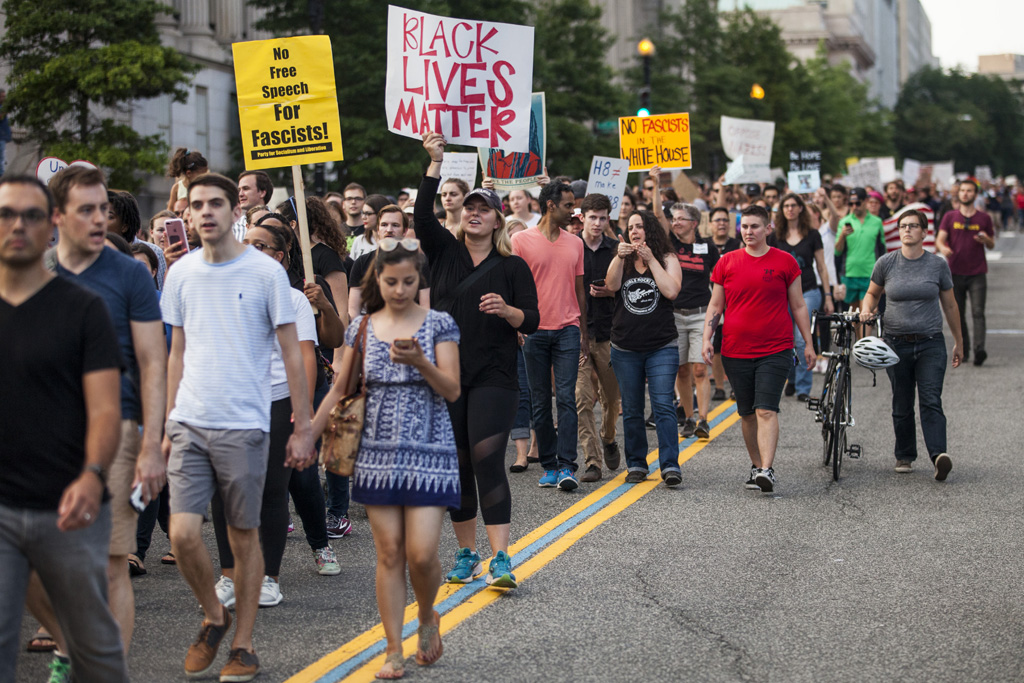 Demo gegen Hass und Rassismus in Washington (13.8.)