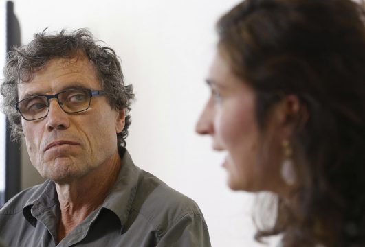 Polarforscher Alain Hubert und Staatssekretärin Zuhal Demir