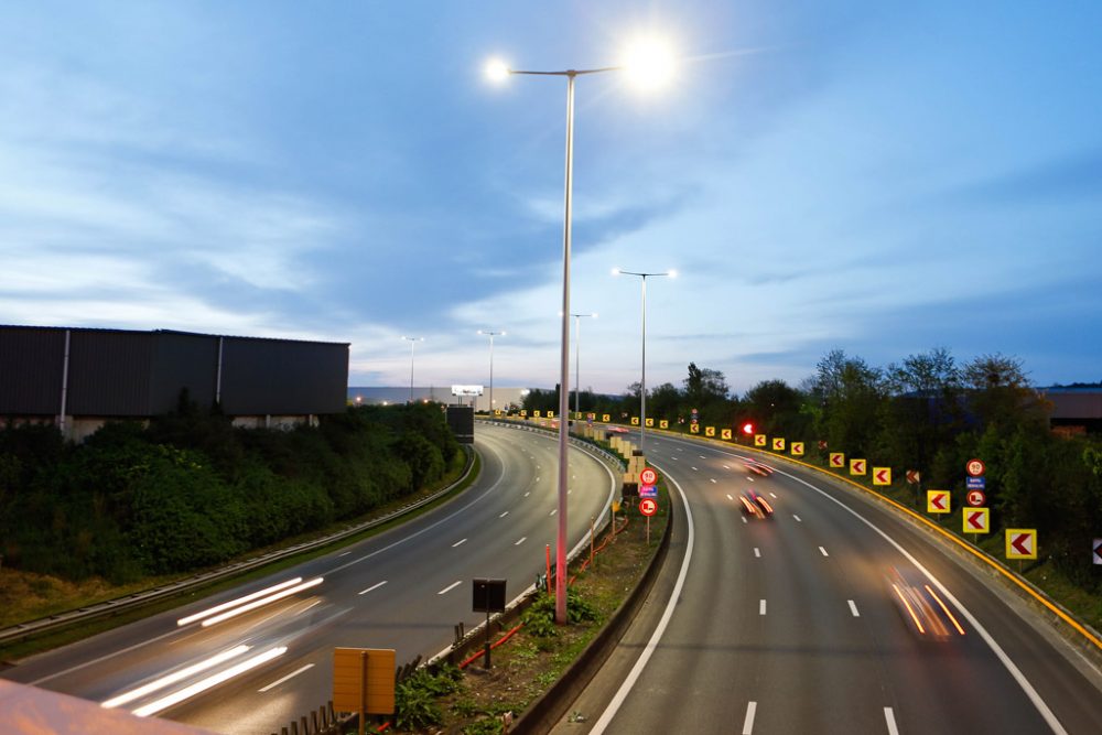 LED-Straßenlampen auf dem Brüsseler Ring