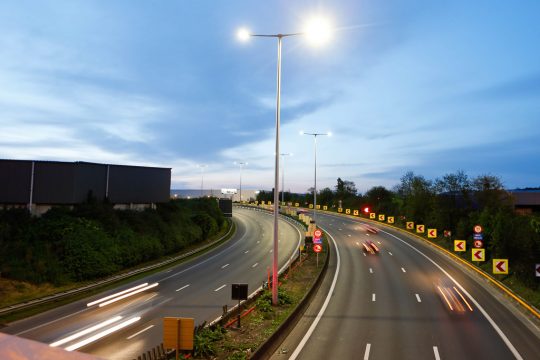 LED-Straßenlampen auf dem Brüsseler Ring