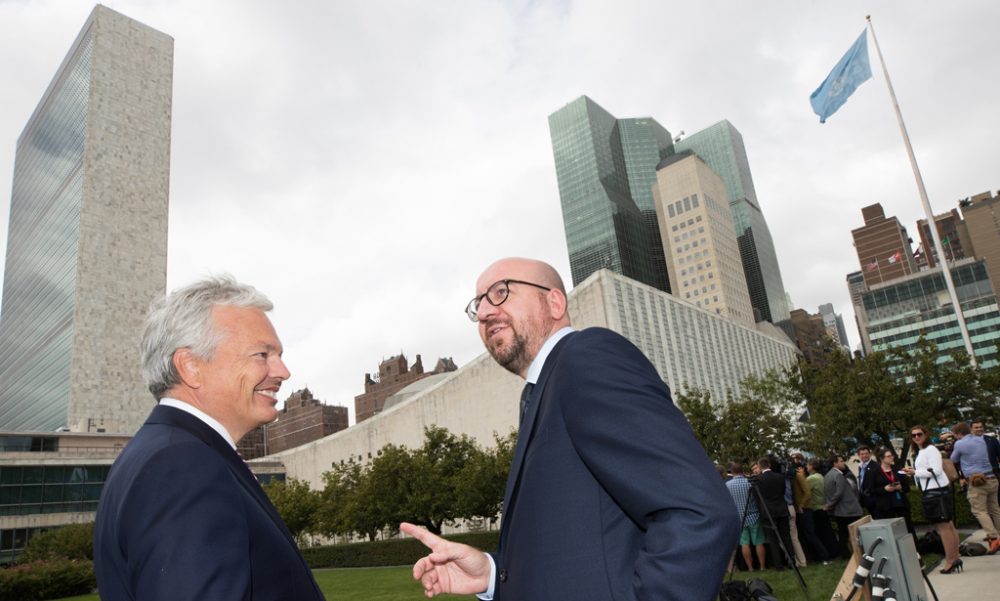 Außenminister Didier Reynders und Premierminister Charles Michel am Dienstag in New York