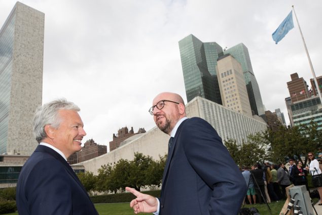 Außenminister Didier Reynders und Premierminister Charles Michel am Dienstag in New York