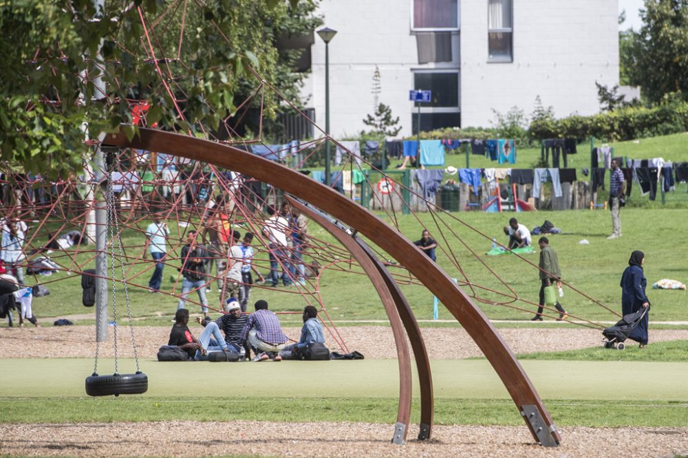 Flüchtlinge im Brüsseler Maximilianpark