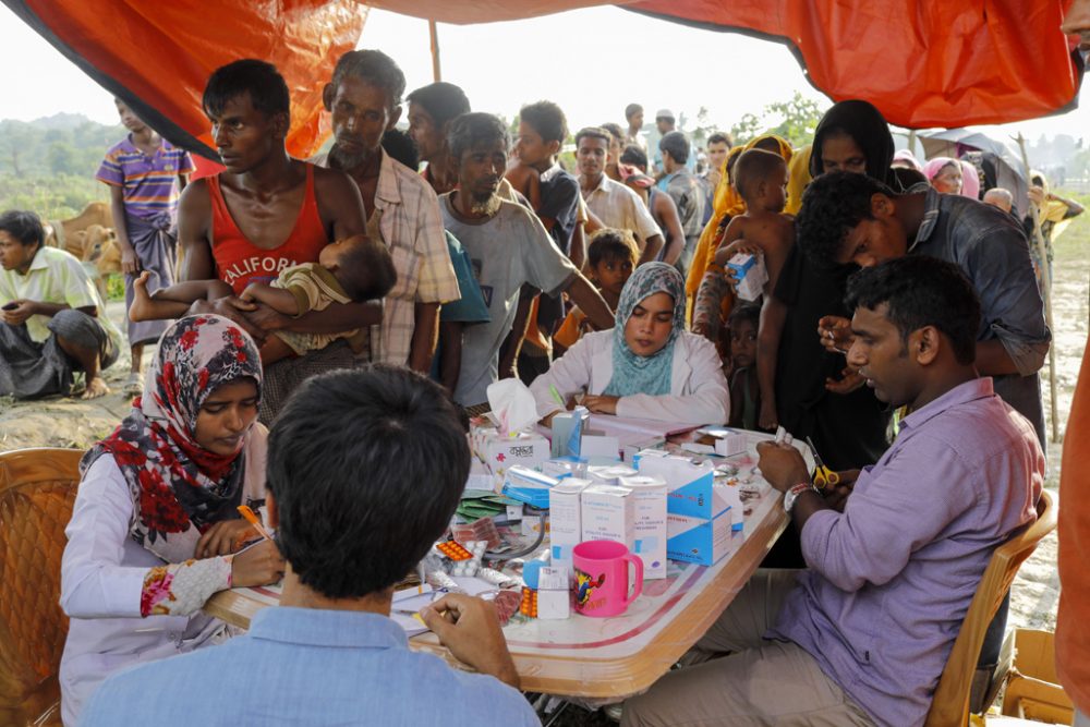 Rohingya-Flüchtlinge aus Rakhine in einem Camp in Unchinprang, Bangladesch