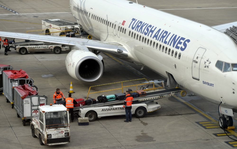 Flugzeug von Turkish Airlines auf dem Flughafen Zaventem