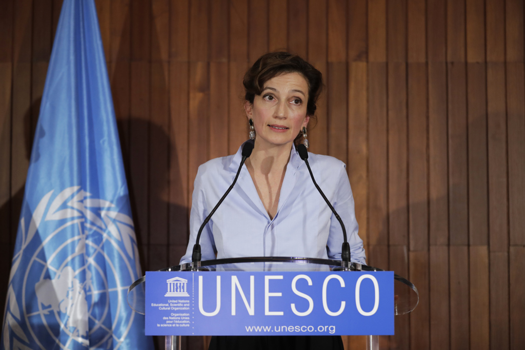 Unesco-Generaldirektorin Audrey Azoulay (Archibild: Thomas Samson/AFP)