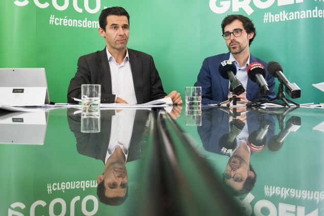 Die grünen Spitzenpolitiker Jean-Marc Nollet (Ecolo) und Kristof Calvo (Groen)