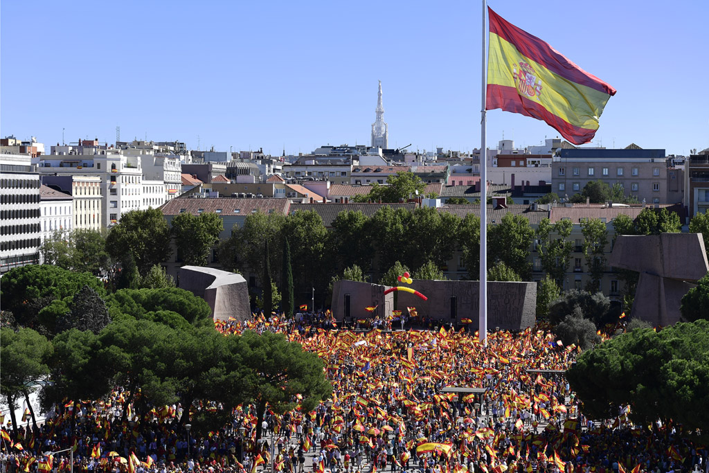 Gegner einer Unabhängigkeit der Region Katalonien in Madrid (7.10.2017)
