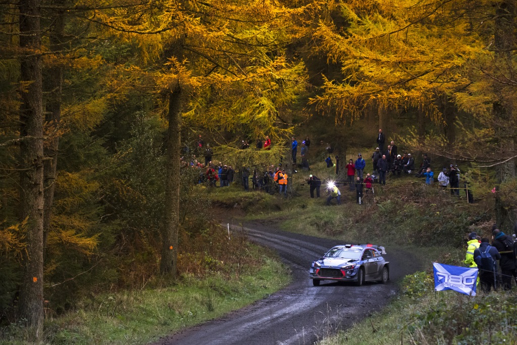 Thierry Neuville/Nicolas Gilsoul im Hyundai i20 Coupé WRC beim Shakedown zur Wales Rallye GB (Bild: Hyundai Motorsport)