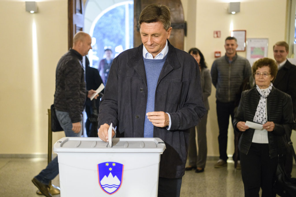 Sloweniens amtierdener Präsident Borut Pahor bei der Wahl