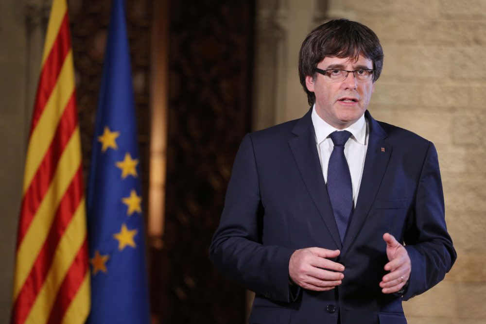 Carles Puigdemont bei der TV-Ansprache