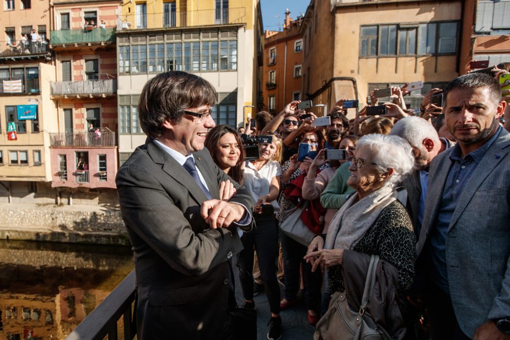 Carles Puigdemont spazierte am Samstag durch Girona