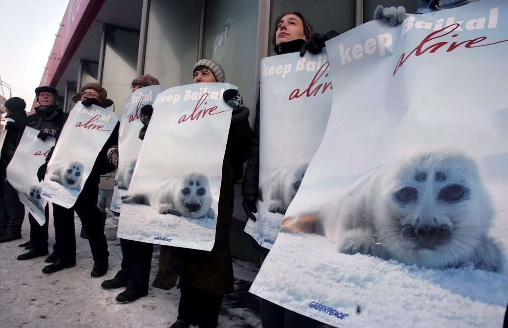 Greenpeace-Protest für die Erhaltung des Baikalsees (2006)