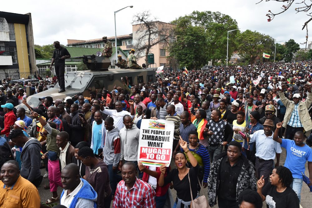 Demonstration in Zimbabwes Hauptstadt Harare