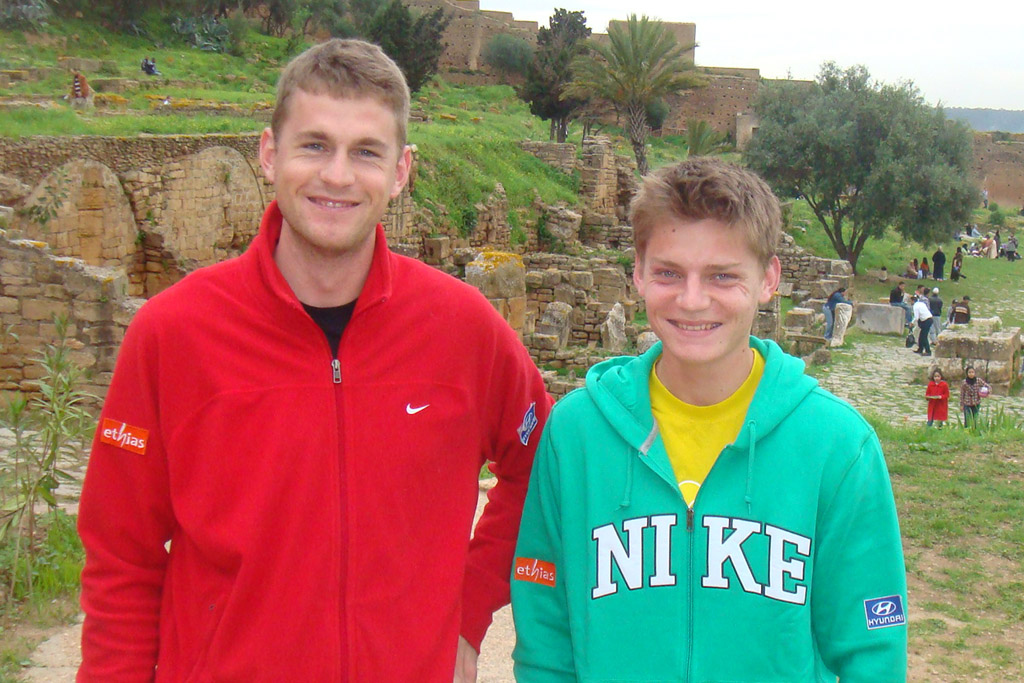 Olivier Zimmermann und David Goffin 2008 in Marokko (Bild: privat)